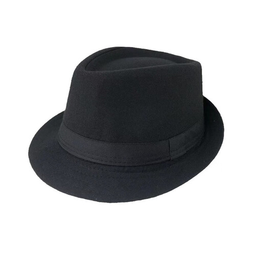 Lee dprre top hat men's spring, autumn and winter middle-aged and elderly outdoor warm top hat casual British retro jazz hat woolen small brim hat black one size fits 57-58cm head circumference