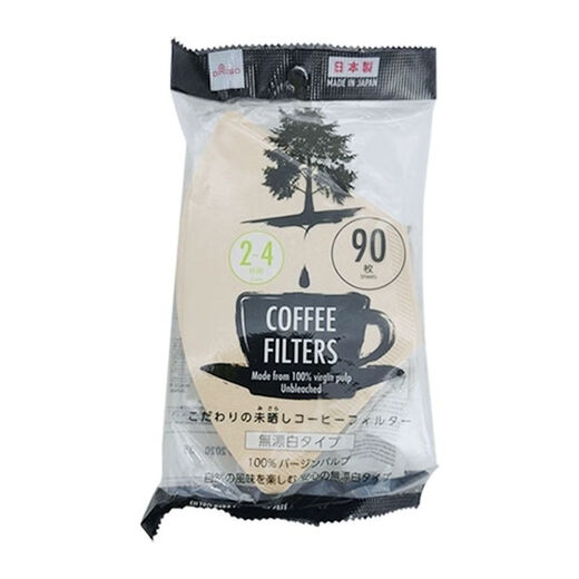 Daiso (daiso) Japan Daiso DAISO unbleached coffee filter paper coffee paper 90 sheets of coffee filter wood color coffee filter paper for 2-4 cups (no bleaching) (37#)