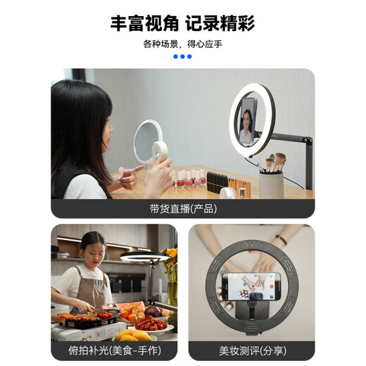 TELESINTelein Taiwan News mobile phone holder magnetic portable foldable drama lazy support bracket iPad tablet desktop anchor shooting floor radiator fill light single-arm mobile phone magnetic suction holder