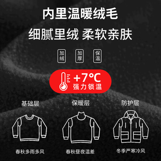 JEEP SPIRIT Jacket Men's Outdoor Three-in-One Windproof and Waterproof Jacket Men's Warm and Cold Mountaineering Jacket Black L
