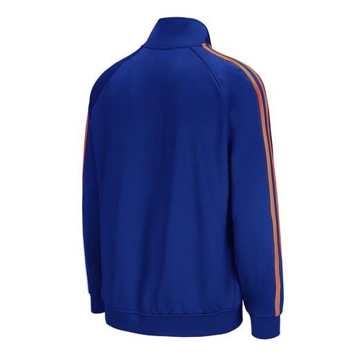 Adidas jacket men's spring and autumn running sports knitted stand-up collar jacket outdoor sportswear blue orange L