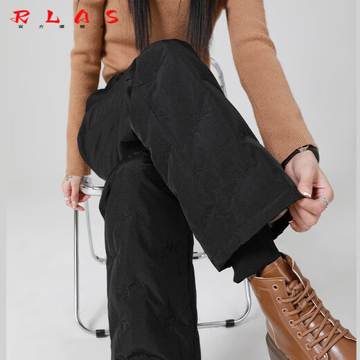 RLAS straight down pants for women's winter outer wear 2026 new thickened - 40 degrees extreme cold northeastern outdoor cold-resistant cotton pants black S