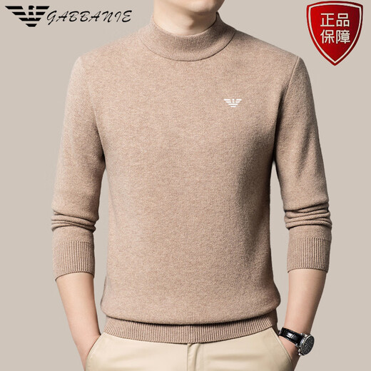 ARMANI EXCHANGE Armani pure cashmere sweater men's half turtleneck thickened sweater winter knitted base cardigan for men black half turtleneck L 170 recommended weight 125-140Jin Jin equals 0.5 kg