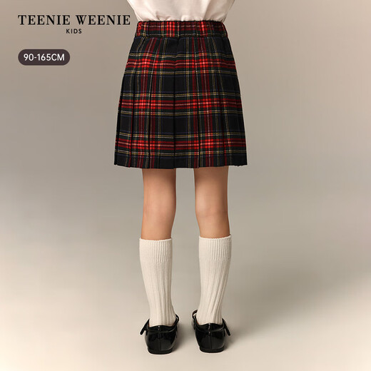 Teenie Weenie Kids Bear Children's Wear 26 New Girls Baby College Plaid A Version Pleated Skirt Mixed Color 130cm
