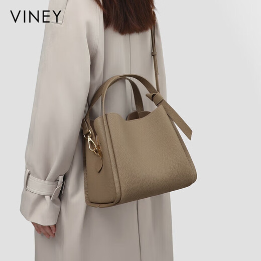 Viney bag women's bag cowhide bucket bag light luxury crossbody handheld shoulder bag birthday gift brand for girlfriend and wife