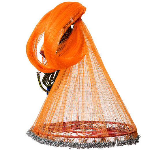 Fishing net, Frisbee-type hand-thrown net, old-fashioned fishing net, hand-thrown net, fish fishing, lazy man's automatic rotating net, and will not retreat when it enters the water - tire 3.6 meters high-speed rail chain half finger