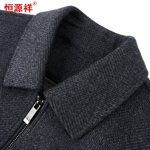Hengyuanxiang double-sided woolen coat men's autumn and winter short woolen coat middle-aged and elderly men's clothing