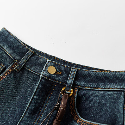 Xiangying plus velvet retro bootcut jeans for women 2025 winter new style denim style high waist loose wide leg pants denim blue S 155/80A/85-95Jin Jin equals 0.5 kg