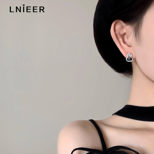 Lnieer gradient crystal gourd earrings for women, unique light luxury design, metaphysical wealth earrings, high-end ear jewelry, gradient citrine gourd earrings, S925 silver needle