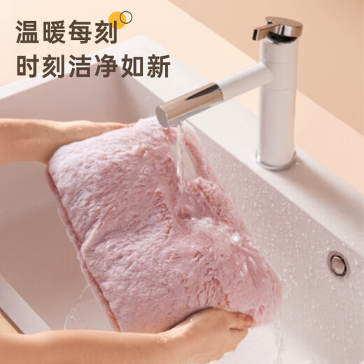 New national standard rechargeable hot water bottle heater hand warmer explosion-proof warm baby hot water bottle warmer waist bag cute mini automatic power-off warmer quilt artifact plush thickened/lilac brown safe and explosion-proof