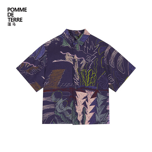 Pommedeterre children's casual short-sleeved shirt off-white 150