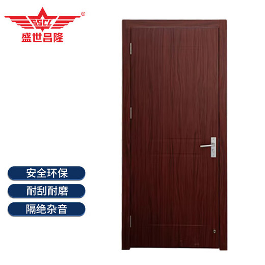 Shengshi Changlong red wood grain solid wood door office door financial room door file room door single opening