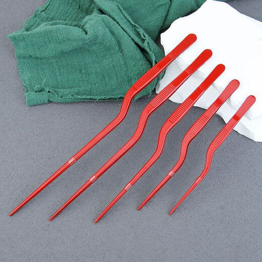 Vinoa western food chef special plating tweezers stainless steel kitchen food clamp molecular cuisine plating clamp mithran silver 16.1