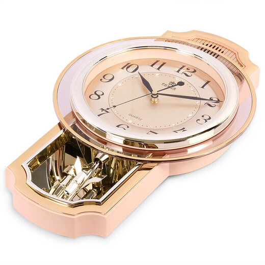 Power Power Creative Mur Corloge moderne et simple décorative Horloge européenne Mur Home Home atmosphérique Quartz Clock 16 pouces Golden Flat Swing 6173