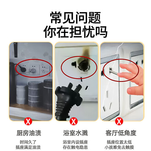 Type 86 socket waterproof cover self-adhesive switching power supply protective cover splash-proof box bathroom toilet socket protection box Type 86 universal model-transparent