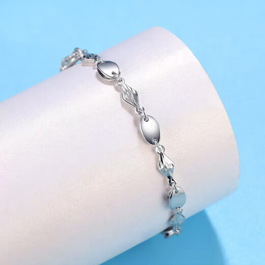 Blooming love (LOVEBLOOM) Pt950 platinum bracelet for women, genuine fashion super flash platinum bracelet, simple adjustment bracelet, couple bracelet PT999 pt950 platinum bracelet about 4.66 grams, free certificate
