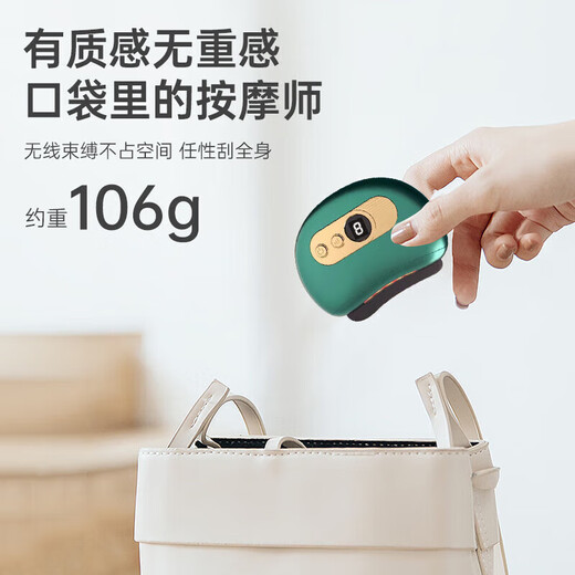 Renjichun German electric scraping board scraping instrument facial smart meteorite electric heating whole body massage eye and face electric instrument beauty scraping instrument fat burning hot compress vibration turquoise green red meteorite model with essential oil