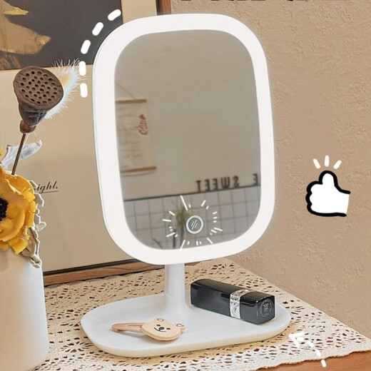 Led smart makeup mirror with light girls bedroom dressing table dressing mirror student dormitory desktop fill light mirror pink