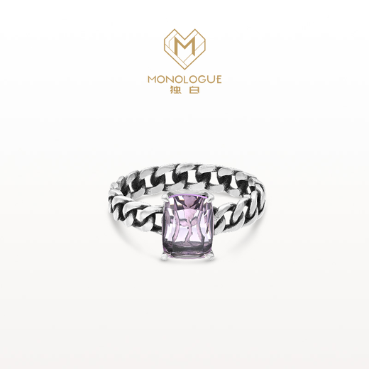 MONOLOGUE New Product Monologue Europa Rhapsody Platinum Rose Amethyst Ring MJ31 Gift for Girl Elegant Platinum Rose Amethyst Ring 11