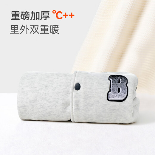 Yishuanger baby jacket spring, autumn and winter velvet baseball jacket for boys and girls warm tops gray 110