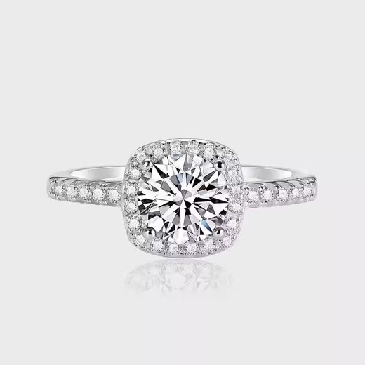 I Do platinum PT950 diamond ring for women classic square package 1 carat cultivated diamond proposal engagement wedding ring for girlfriend classic square package 1 carat diamond size 8