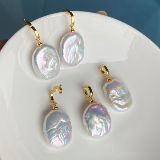 Hanzhu Freshwater Irregular White Baroque Pearl S925 Living Mouth Pendant Matches Sweater Clavicle Necklace Baroque Randomly 1