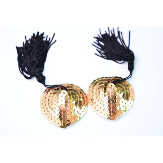 Shennong Shifu Underwear Accessories Invisible Silicone Bra Tassel Heart-Shaped Sequin Nipple Paste Nipple Paste Red One Size