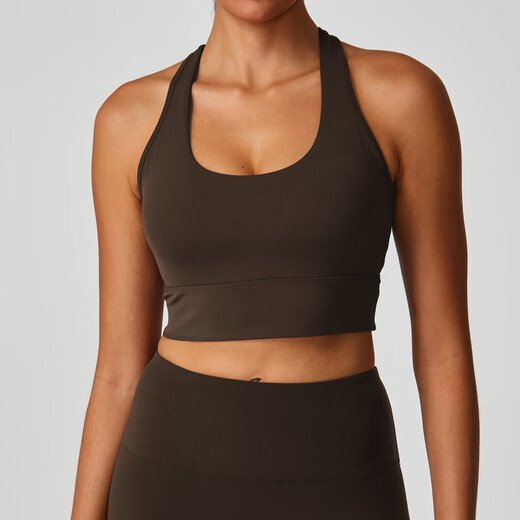 Lycra brushed dynamic underwear for women shockproof high-intensity fitness Pilates bra vest outdoor sports yoga wear dark purple blue S