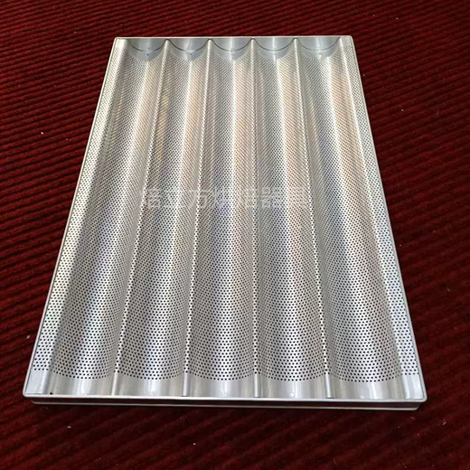 Yusenyi Five Cube, corrugated aluminum alloy, imported non-stick baking method, French bread baking mold, slotted baguette, black imported non-stick five-slot mold 40X60cm