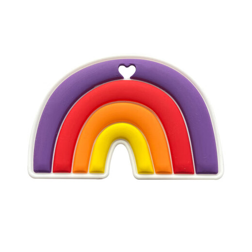 Rainbow chewable baby anti-biting hand food-grade children's oral molar stick can be boiled silicone teether dark blue 1 pack