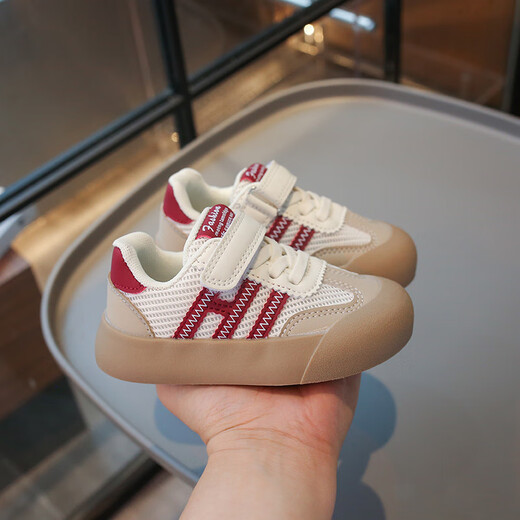 Terranis' same-quality children's breathable double mesh shoes, moral training shoes, baby shoes, autumn all-match sports shoes, running shoes, small black, soft double mesh, size 21/inner length 13.5cm