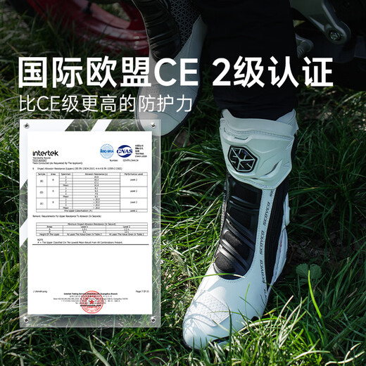 SCOYCO motorcycle riding shoes, anti-fall racing boots, wear-resistant, non-slip, breathable, protective motorcycle racing boots MR003-2 Haoyue White 42