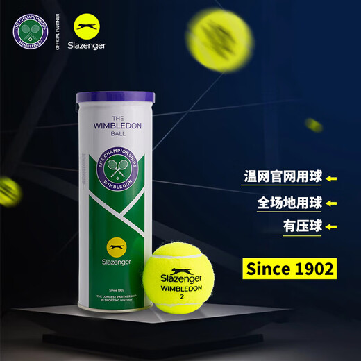 史莱辛格（Slazenger）网球 温网官方用球 训练比赛球铁罐3粒装 新包装340981*24