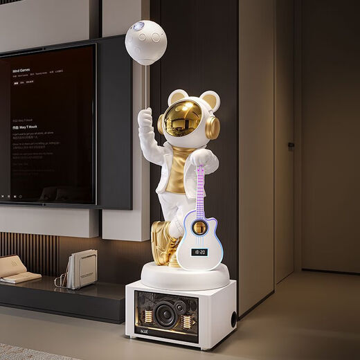 Jizhao Astronaut Large Floor-standing Decoration in the Living Room Next to the TV Cabinet High-end Light Luxury Decoration Starry Sky Projector Lamp Beige Astronaut + Xiaoai Classmate Speaker + Karaoke Speaker Height 160.5cm No Specifications