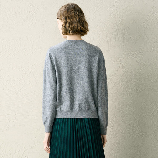 Yanyu Gray Cardigan Sweater Women's 2025 Winter New Slim Fit Versatile Embroidered Warm Outerwear Knitted Sweater Top Gray 2XL