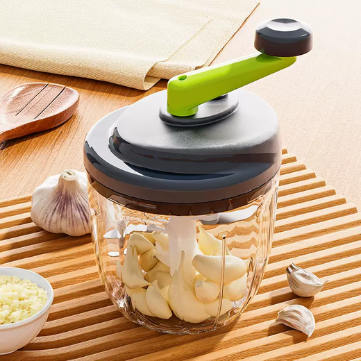 Yusenyi garlic artifact garlic grinder manual garlic pounding garlic grinding garlic cutting garlic garlic grinder garlic ginger garlic grinder gray 3 blades 500ml
