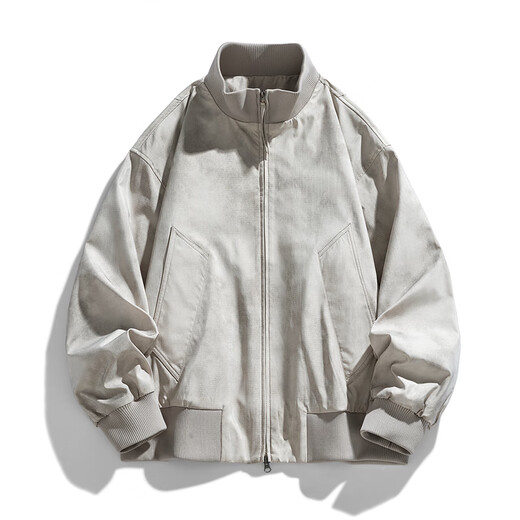 MONPOC tie-dye jacket men's spring, autumn and winter American high street bomber jacket men's clothing MOJ02 khaki XL