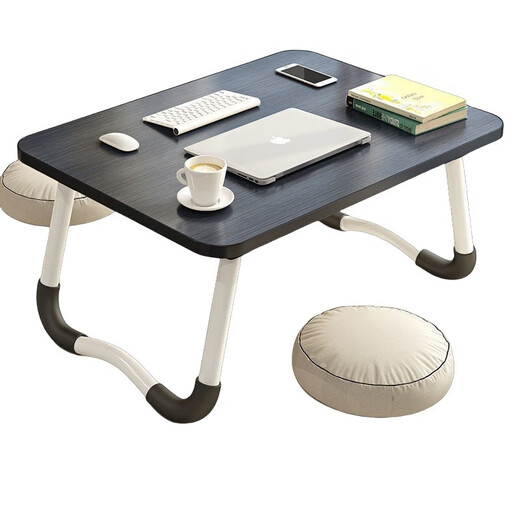 Foldable bed desk dormitory study table home bedroom bay window lazy table student bedside study table welfare best-selling black 60*40*28
