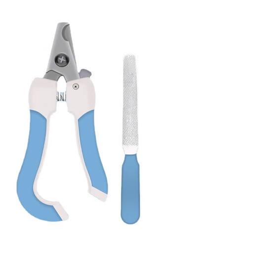 Pet Nail Clipper Set File Stainless Steel Cat and Dog Nail Clipper Cleaning and Beauty Supplies Pink Set-Large Factory Direct Sales