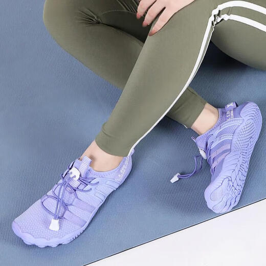 McCann indoor fitness shoes shock-absorbing jump rope training squat shoes men's and women's treadmill shoes soft sole jump exercise training purple 37