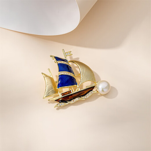 Yalundi sailing brooch, high-end, exquisite and fashionable women's high-end corsage brooch, design niche suit birthday gift