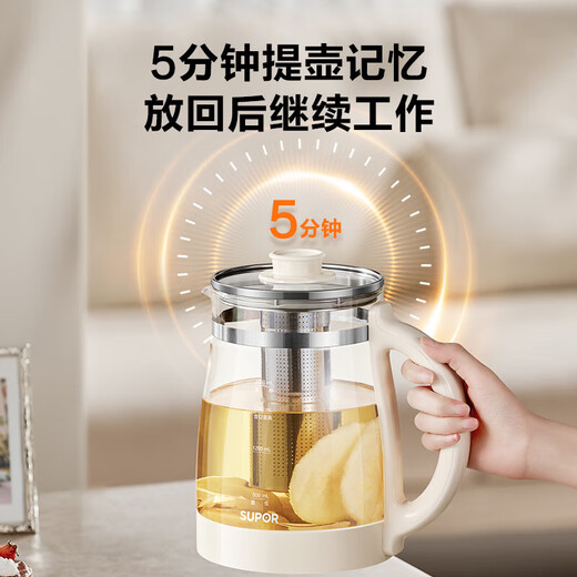 SUPOR health pot tea boiler stewing all-in-one tea pot kettle constant temperature insulation 2 liters large capacity electric kettle with filter 1200W high power 24H reservation 18 major functions 2L with filter 316L stainless steel bladder