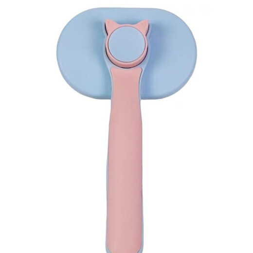 Cat hair comb to remove floating hair artifact, pet-specific opening knot, small and medium-sized dog hair removal steel needle cleaning, small comb - transparent powder - 1 piece
