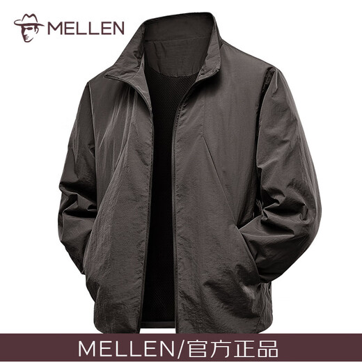 MELLEN high-end jacket men's jacket spring and autumn 2025 new fashion fashion business casual stand collar top men's dark gray L 115-130Jin Jin equals 0.5 kg