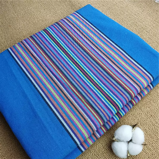 Yusenyi thickened striped four-season three-piece quilt cover single-piece double single dormitory cloth sheet quilt cover quilt old royal blue 2.5x2.5 meter sheet for large bed