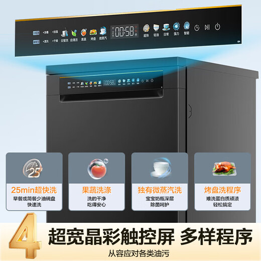 Haier large 16 sets of independent embedded dual-purpose L5 dishwasher fully automatic household large capacity EYBW16328GHU1 can be embedded with frequency conversion first-class water efficiency L5 16 sets of ultra-large capacity independent embedded dual-purpose