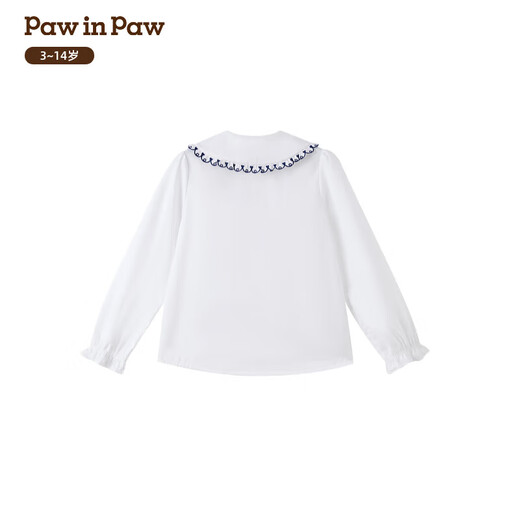 PawinPaw25 pre-sale PawinPaw cartoon bear children's clothing 25 autumn new girls long-sleeved shirt Ivory ivory/39 110