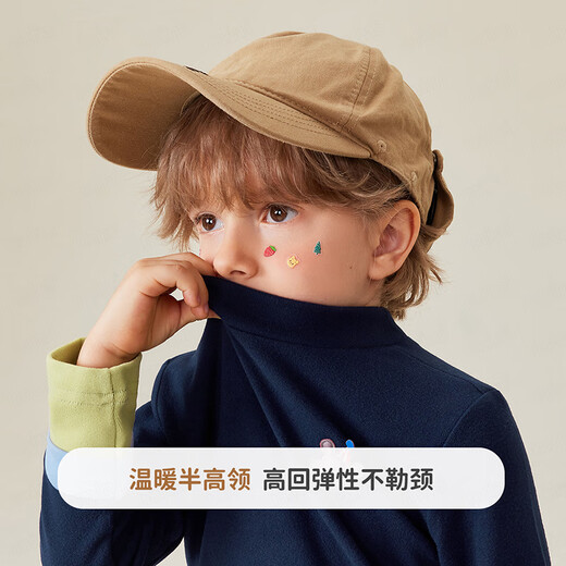 MQDMINI children's clothing children's bottoming shirt half turtleneck color matching bottoming top for boys and girls soft and waxy comfortable baby spring style