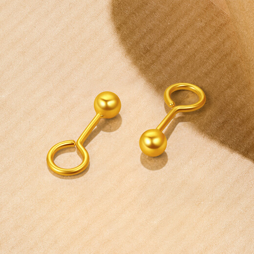 ZLF Gold Earrings Women's Pure Gold 999 Round Beads Price 1.27g