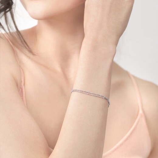 Chow Sang Sang Pt950 platinum double layer bracelet for women 91960B Price 19cm - 4.44g (including labor cost 400 yuan)